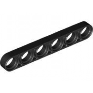 Technic hefbalk 1x6 dun Black